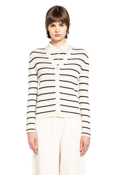  Striped Silk Cashmere Cardigan 