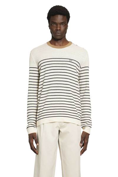  Striped Linen And Cotton Sweater 