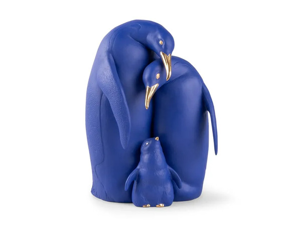  Lladró Penguin Family - Blue And Gold 