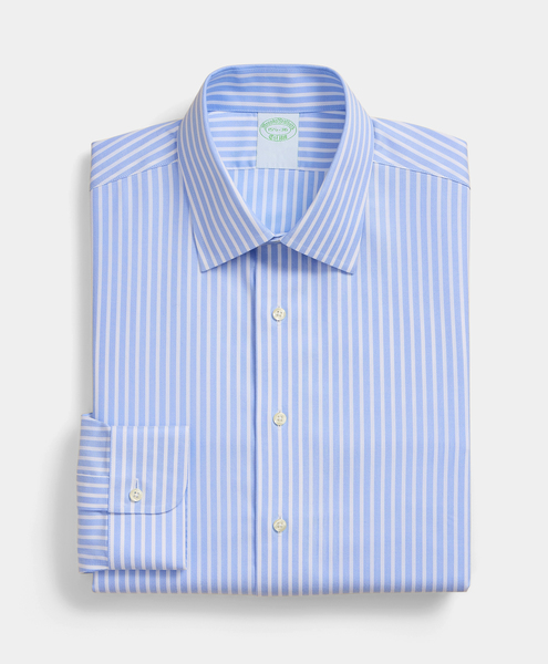  Brooks Brothers Chemise Slim Fit Non-iron Performance Avec Col Ainsley - Homme Chemises Formelles Bleu 14h 