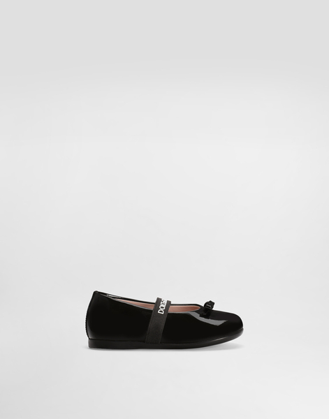  Dolce & Gabbana Ballerines En Cuir Verni Avec Nœud - Femme Chaussures Premiers Pas (19-26) Noir Cuir 25 