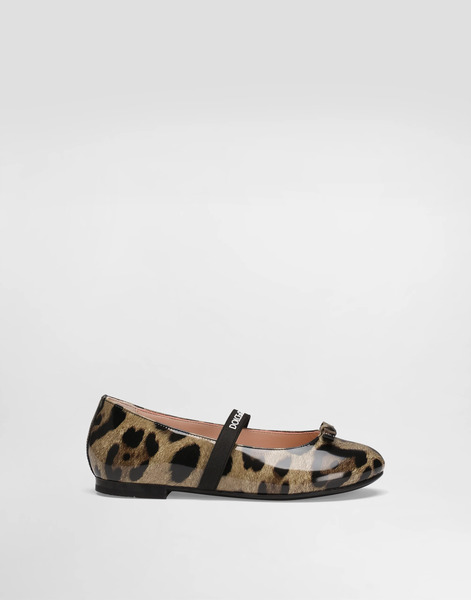 Dolce & Gabbana Ballet Flats In Printed Shiny Calfskin - Femme Chaussures (27-40) Imprim� Animalier Cuir 35 