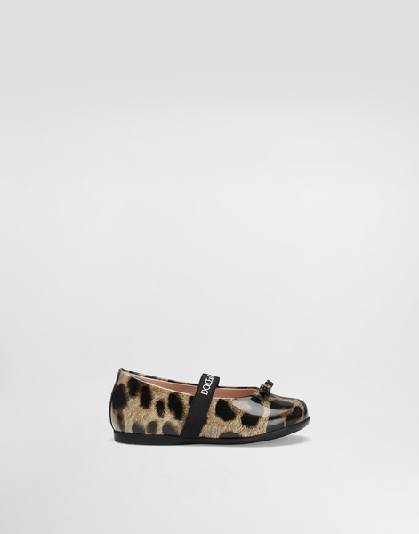  Dolce & Gabbana Ballet Flats In Printed Shiny Calfskin - Femme Chaussures Premiers Pas (19-26) Imprim� Animalier Cuir 24 