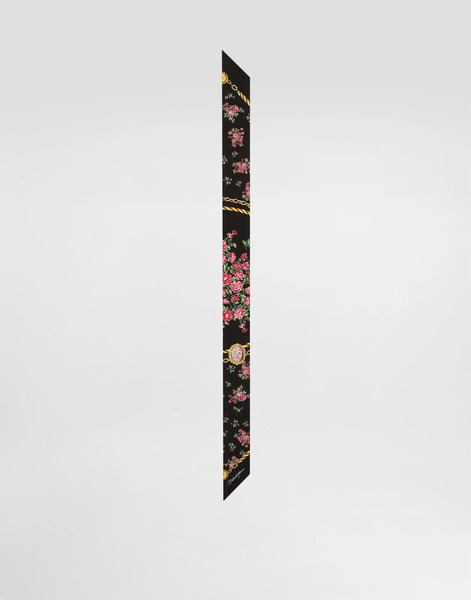  Dolce & Gabbana Bandeau 6 X 100 En Sergé De Soie à Imprimé Bouquets De Roses - Femme écharpes Et Foulards Multicolore Onesize 