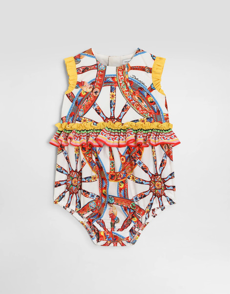  Dolce & Gabbana Barboteuse En Popeline à Imprimé Carretto - Femme Lots Cadeaux Et Bodys Multicolor 3/6 Months 