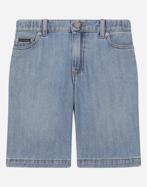  Dolce & Gabbana Bermuda 5 Poches En Denim Avec Plaquette à Logo - Homme Pantalons Et Shorts Multicolore 4 Years 
