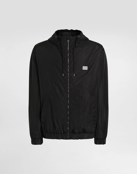  Dolce & Gabbana Blouson En Tissu Technique Avec Capuche Et Plaquette - Homme Manteaux Et Blousons Noir 48 
