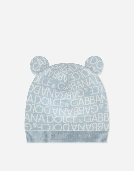  Dolce & Gabbana Bonnet En Maille Avec Logo En Jacquard Et Oreilles - Homme Accessoires Et Porte-bébé Multicolore Coton Ii 