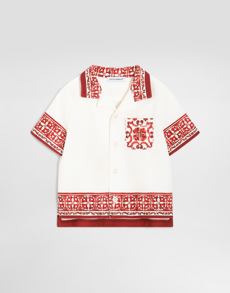  Dolce & Gabbana Chemise En Double Piqué à Imprimé Majolica - Homme Manteaux Et Hauts Multicolor 9/12 Months 