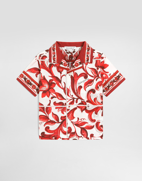  Dolce & Gabbana Chemise En Popeline à Imprimé Majolica - Homme Manteaux Et Hauts Multicolor 12/18 Months 