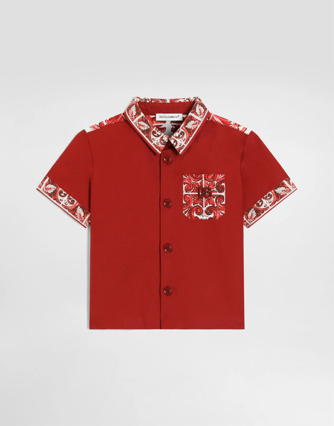  Dolce & Gabbana Chemise En Popeline à Imprimé Majolica - Homme Manteaux Et Hauts Multicolore 24/30 Months 