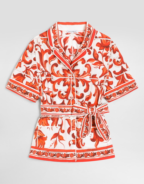  Dolce & Gabbana Chemise Vanity En Popeline à Imprimé Majolica - Femme Tops Et Chemisiers Multicolor 2 Years 