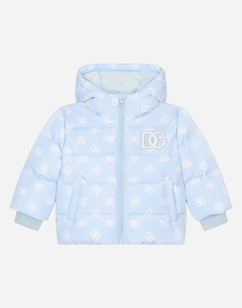  Dolce & Gabbana Doudoune Courte En Nylon Avec Imprimé Logomania Et Logo Dg - Homme Manteaux Et Hauts Multicolore 6/9 Months 