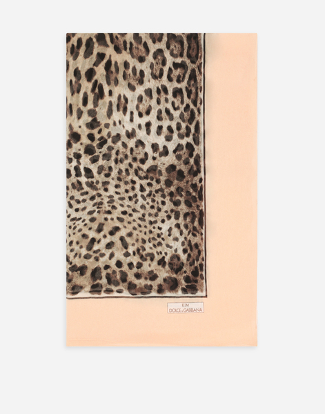  Dolce & Gabbana écharpe En Crépon De Soie à Imprimé Léopard - Femme écharpes Et Foulards Imprimé Animalier Onesize 