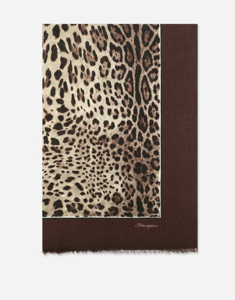  Dolce & Gabbana écharpe 135 X 200 En Modal Et Cachemire à Imprimé Léopard - Femme écharpes Et Foulards Marron Modal Onesize 