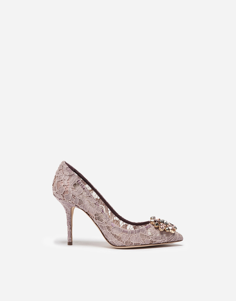  Dolce & Gabbana Escarpins Rainbow En Dentelle Avec Broche - Femme Escarpins Et Slingbacks Poudre Dentelle 41 