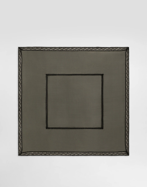  Dolce & Gabbana Foulard 70 x 70 En Mousseline Avec Petites Bandes En Dentelle - Femme écharpes Et Foulards Noir Onesize 