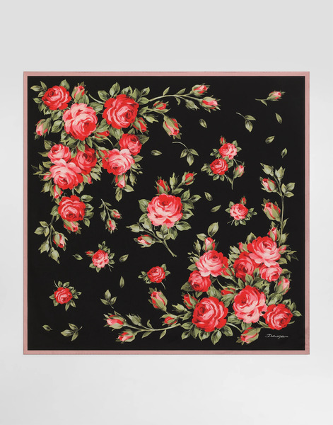 Dolce & Gabbana Foulard 90 x 90 En Sergé De Soie à Imprimé Bouquet De Roses - Femme écharpes Et Foulards Multicolore Onesize 