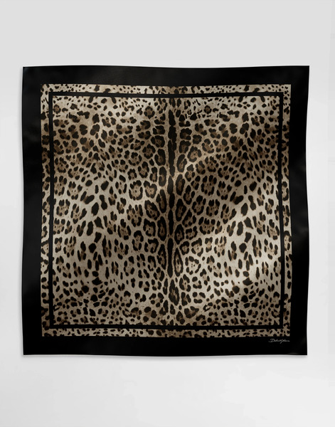  Dolce & Gabbana Foulard 90 x 90 En Sergé De Soie à Imprimé Léopard - Femme écharpes Et Foulards Imprimé Onesize 