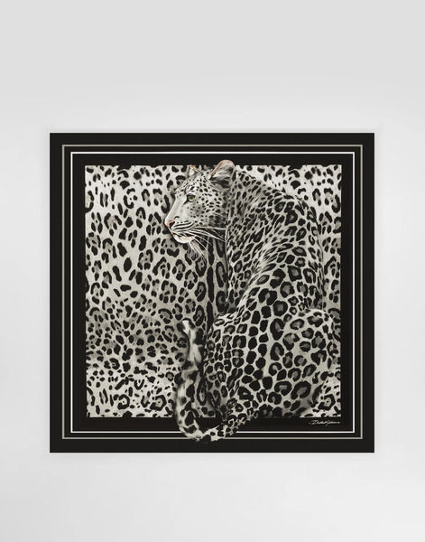  Dolce & Gabbana Foulard 70 x 70 En Sergé De Soie à Imprimé Léopard - Femme écharpes Et Foulards Imprimé Onesize 