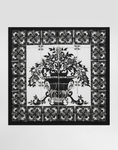  Dolce & Gabbana Foulard 70 x 70 En Soie à Imprimé Majoliques - Homme Echarpes Et Foulards Multicolore Onesize 