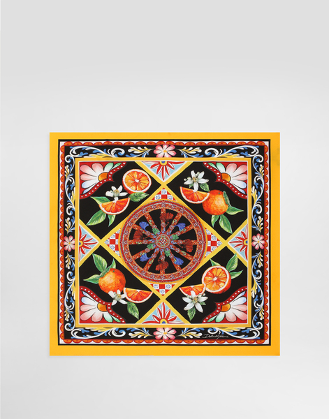  Dolce & Gabbana Foulard 50x50 En Twill De Soie à Imprimé Carretto - Homme Echarpes Et Foulards Multicolor Pz 