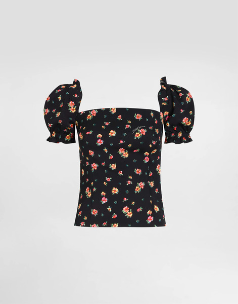  Dolce & Gabbana Haut En Charmeuse à Imprimé Petites Fleurs - Femme Tops Et Chemisiers Multicolore 48 