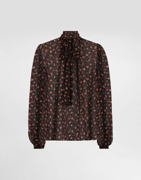  Dolce & Gabbana Haut En Mousseline à Imprimé Petites Roses - Femme Tops Et Chemisiers Multicolore 46 