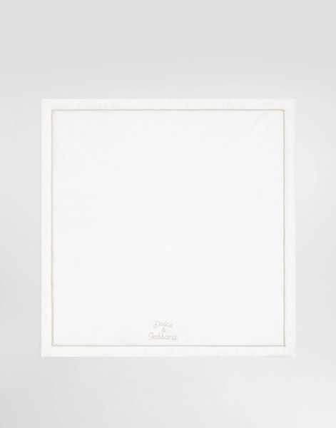  Dolce & Gabbana Interlock And Linen Blanket With Embroidery - Homme Accessoires Et Porte-bébé Blanc Onesize 
