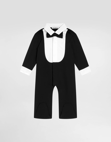  Dolce & Gabbana Interlock Romper With Embroidered Bow Tie - Homme Lots Cadeaux Et Bodys Multicolore 3/6 Months 