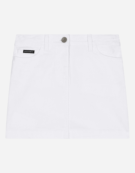  Dolce & Gabbana Jupe Courte 5 Poches En Denim à Accrocs - Femme Pantalons Et Jupes Multicolore Denim 8 Years 