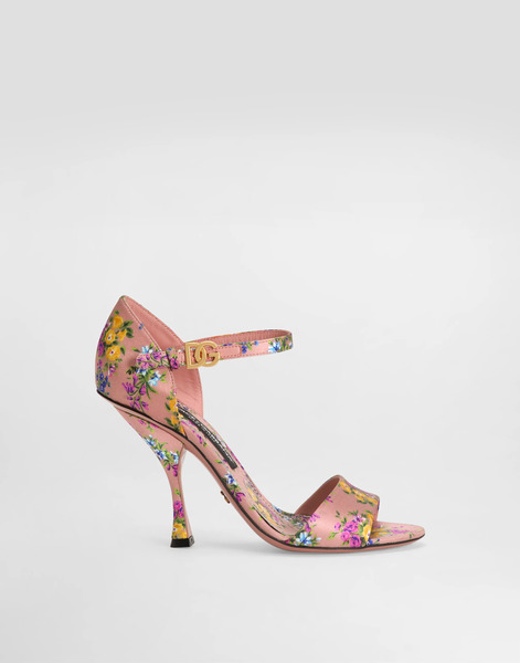  Dolce & Gabbana Keira Satin Sandal With Little Flowers Print - Femme Sandales Et Compensées Multicolor 36.5 