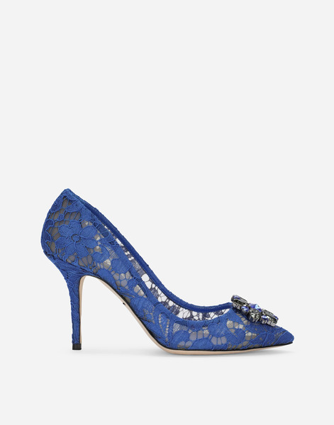  Dolce & Gabbana Lace Rainbow Pumps With Brooch Detailing - Femme Escarpins Et Slingbacks Bleu Dentelle 39.5 