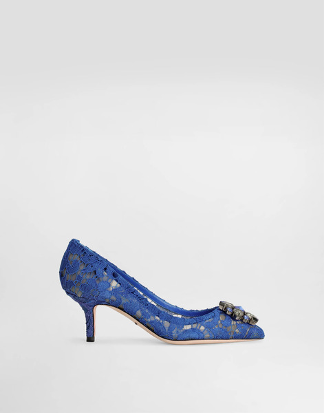  Dolce & Gabbana Lace Rainbow Pumps With Brooch Detailing - Femme Escarpins Et Slingbacks Bleu Dentelle 36.5 