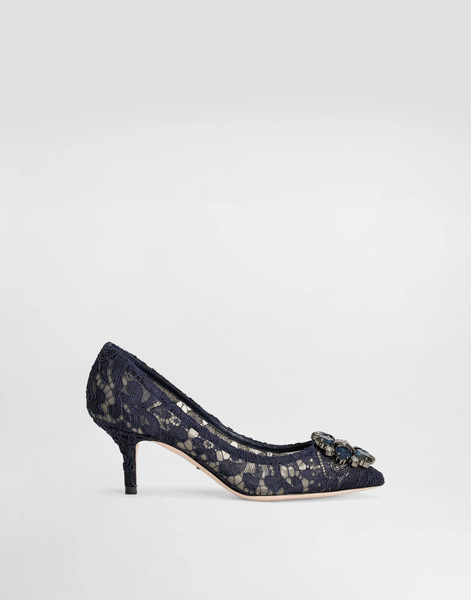  Dolce & Gabbana Lace Rainbow Pumps With Brooch Detailing - Femme Escarpins Et Slingbacks Bleu Nuit Dentelle 36 