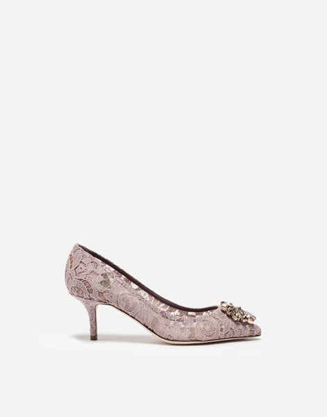  Dolce & Gabbana Lace Rainbow Pumps With Brooch Detailing - Femme Escarpins Et Slingbacks Poudre Dentelle 35.5 