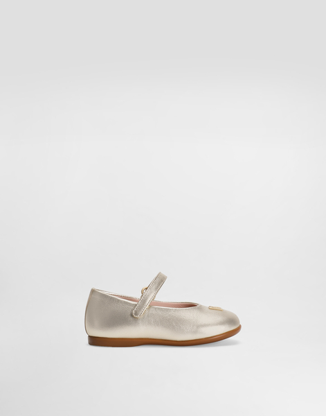  Dolce & Gabbana Laminated Nappa Leather Ballet Flats - Femme Chaussures Premiers Pas (19-26) Grey Cuir 22 