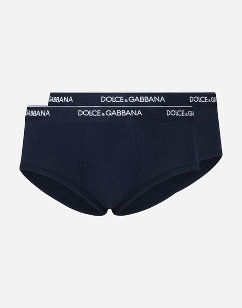  Dolce & Gabbana Lot De Deux Slips Brando En Coton Stretch - Homme Sous-vêtements Et Loungewear Bleu 3 