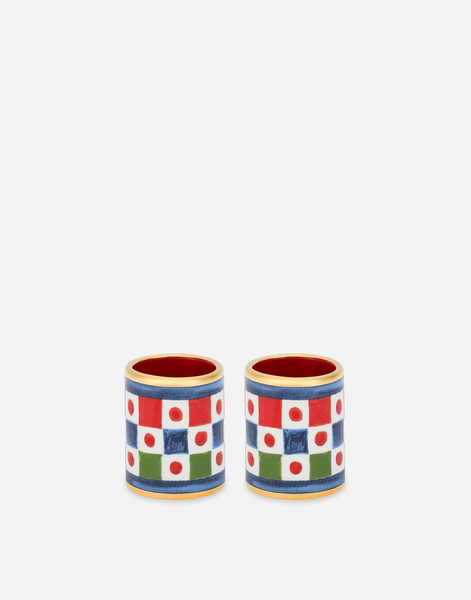 Dolce & Gabbana Lot De 2 Grands Ronds De Serviette En Porcelaine - Ronds De Serviette Multicolore Onesize 