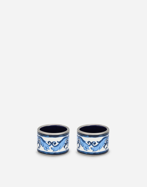  Dolce & Gabbana Lot De 2 Ronds De Serviette Moyens En Porcelaine - Ronds De Serviette Multicolore Onesize 
