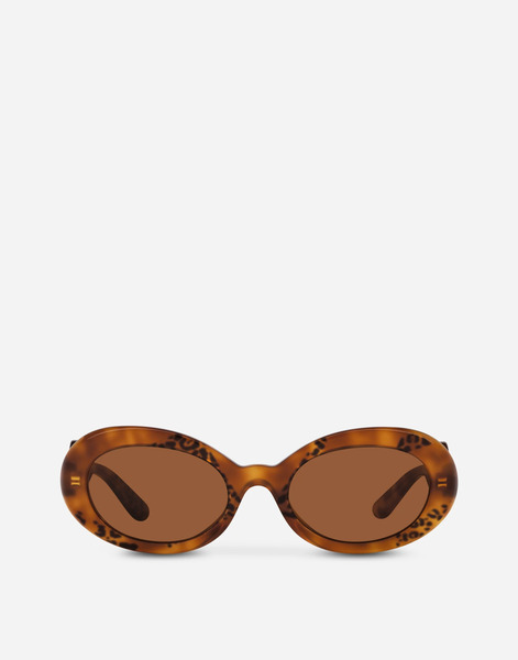  Dolce & Gabbana Lunettes De Soleil Dg Crossed - Femme Lunettes De Soleil Imprimé Animalier Ac�tate Onesize 