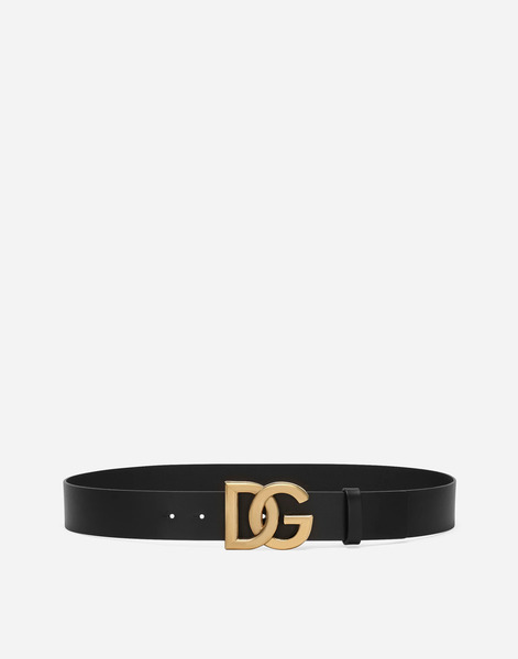  Dolce & Gabbana Lux Leather Belt With Crossover Dg Logo Buckle - Homme Ceintures Multicolore Cuir 95 