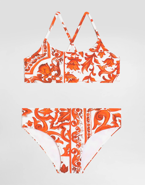  Dolce & Gabbana Maillot De Bain Deux Pièces à Imprimé Majolique - Femme Mode De Plage Multicolor 10 Years 