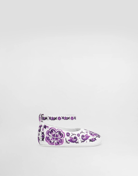  Dolce & Gabbana Majolica-print Nappa Leather Ballet Flats - Femme Chaussures Bébé (16-20) Multicolor Cuir 18 