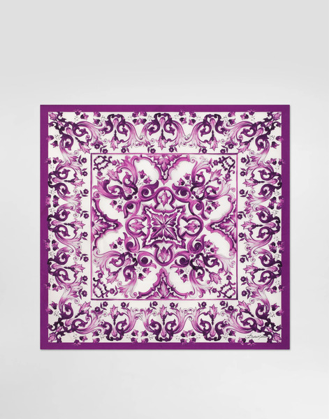  Dolce & Gabbana Majolica-print Silk Twill Foulard - Femme écharpes Et Foulards Multicolor Soie Onesize 