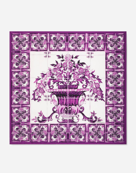  Dolce & Gabbana Majolica-print 90x90 Silk Twill Foulard - Femme écharpes Et Foulards Print Soie Onesize 