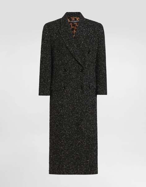  Dolce & Gabbana Manteau Croisé Oversize En Tissu De Laine Mélangée à Chevrons - Femme Manteaux Et Blousons Multicolore 44 