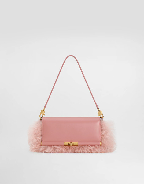  Dolce & Gabbana Marlene Shearling And Palmellato Calfskin Shoulder Bag - Femme Petits Sacs Et Pochettes Multicolor Onesize 