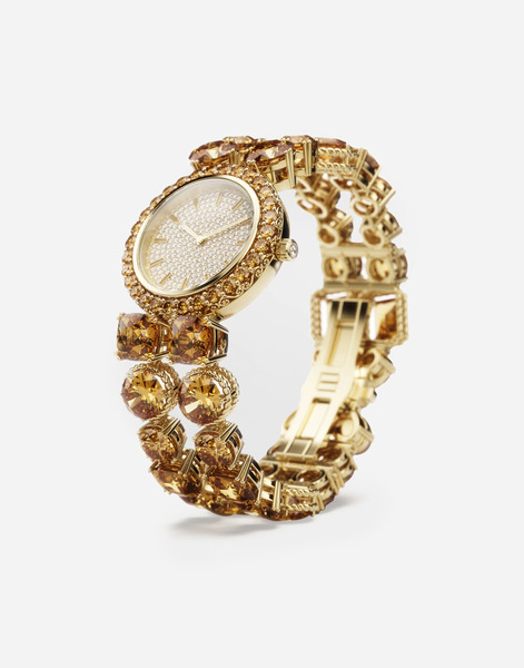  Dolce & Gabbana Montre Rainbow Monochrome En Or Jaune 18 Carats Et Citrines - Femme Montres Or Or Onesize 