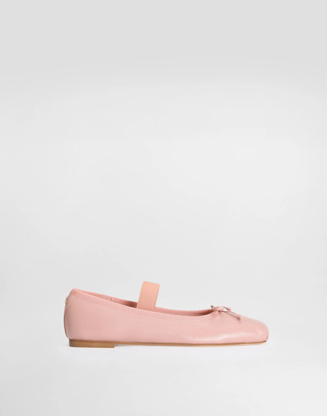  Dolce & Gabbana Nappa Leather Ballet Flats With Gros-grain Detail - Femme Chaussures (27-40) Pink 39 